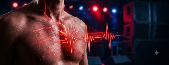 Abstract visualization of a fast heartbeat monitor