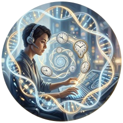 A blurred clock representing time passing quickly during deep work