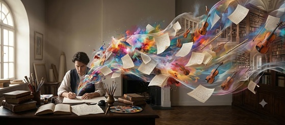 A person writing in a journal with an ink pen