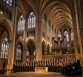 Grand choir singing festive classical music