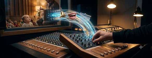 Visual representation of bright, high-pitched soundwaves