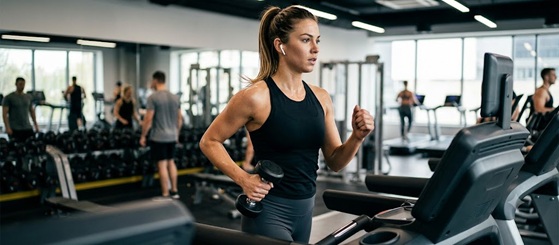 A person working out enthusiastically at the gym