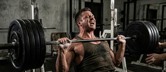A person working out enthusiastically at the gym