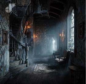 A creepy abandoned Victorian mansion