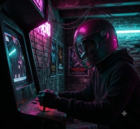 A skull wearing retro neon sunglasses